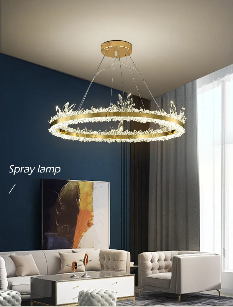 The Spiker Postmodern K9 Crystal Lustre Chandelier Adjustable Hanging Lamp