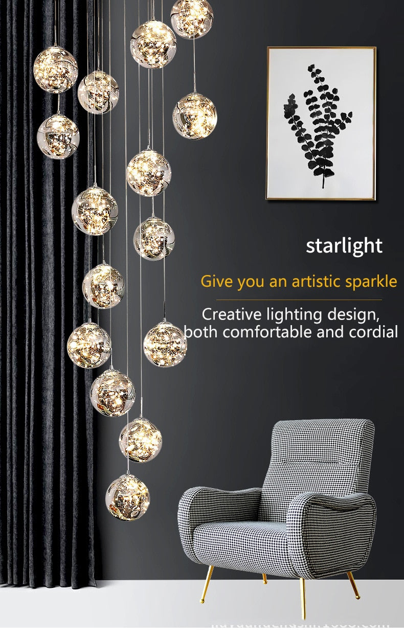 Yotal Modern Glass Ball Chandelier