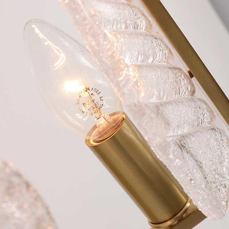 Modern European Style Copper Crystal Sconce Leaves Wall Light