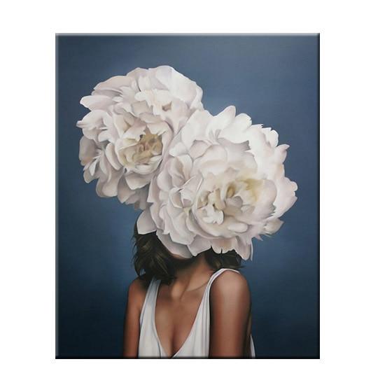 Abstract Flower Avatar Girl Canvas Painting Wall Painting Print Poster Wall Art Bedroom Living Room Modern Home Decoration