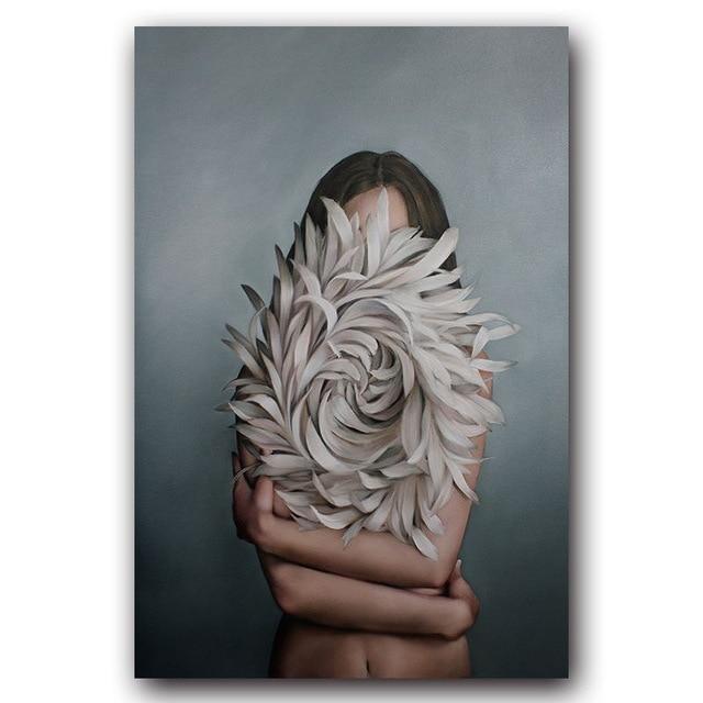 Abstract Flower Avatar Girl Canvas Painting Wall Painting Print Poster Wall Art Bedroom Living Room Modern Home Decoration