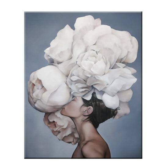 Abstract Flower Avatar Girl Canvas Painting Wall Painting Print Poster Wall Art Bedroom Living Room Modern Home Decoration
