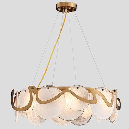 Avenila Metal & Glass Gold Hanging Chandelier