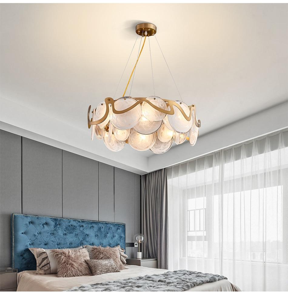 Avenila Metal & Glass Gold Hanging Chandelier