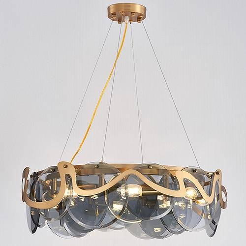 Avenila Metal & Glass Gold Hanging Chandelier