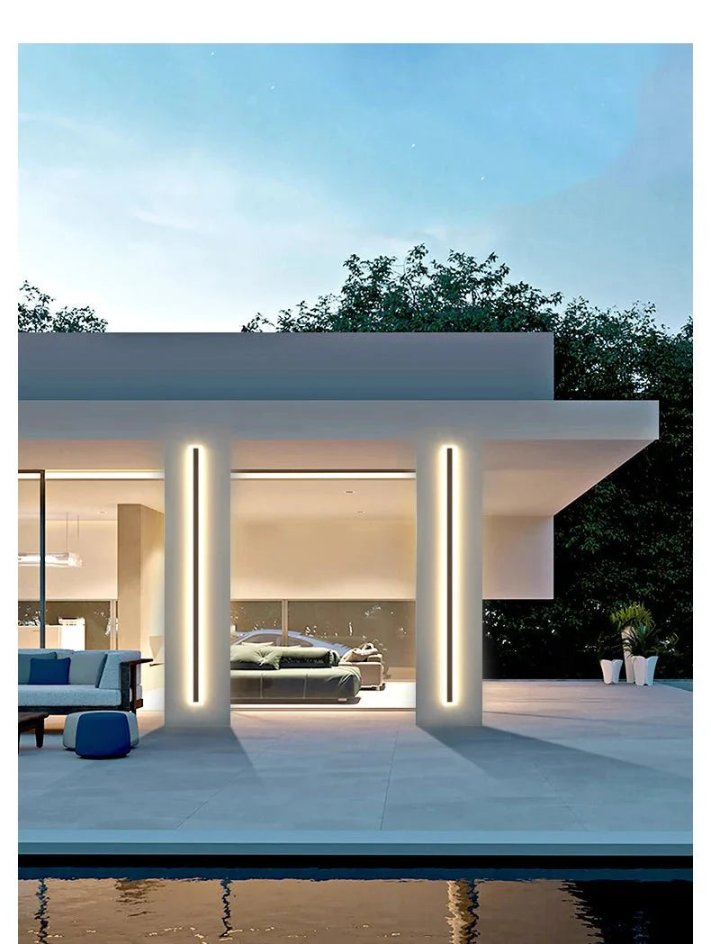 Avenila Modern Waterproof Outdoor Long Strip LED Aluminum Wall Lamp