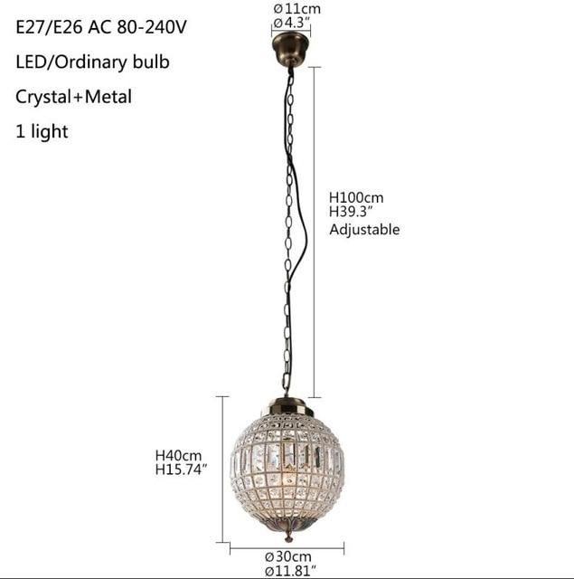 Avenila Retro Vintage Royal Empire Ball Style LED Crystal Modern Chandelier Lamp