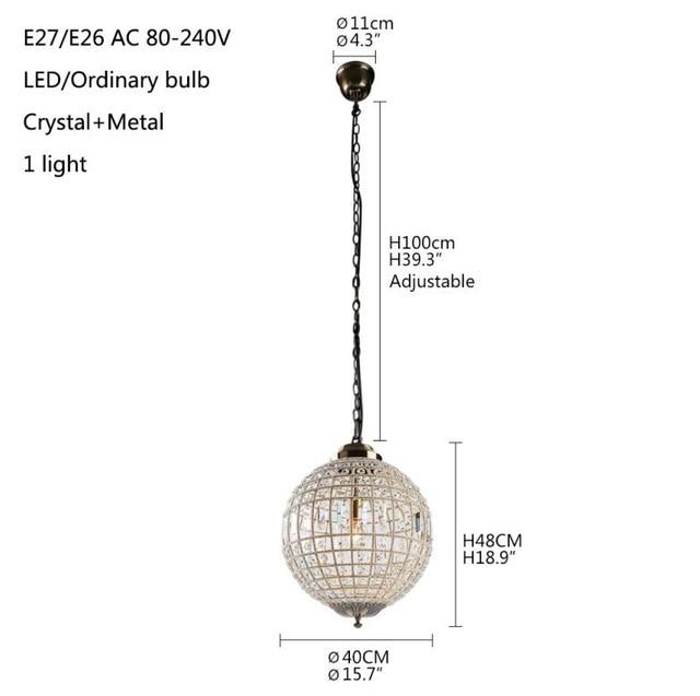 Avenila Retro Vintage Royal Empire Ball Style LED Crystal Modern Chandelier Lamp