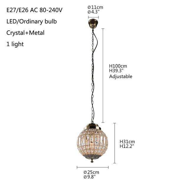 Avenila Retro Vintage Royal Empire Ball Style LED Crystal Modern Chandelier Lamp