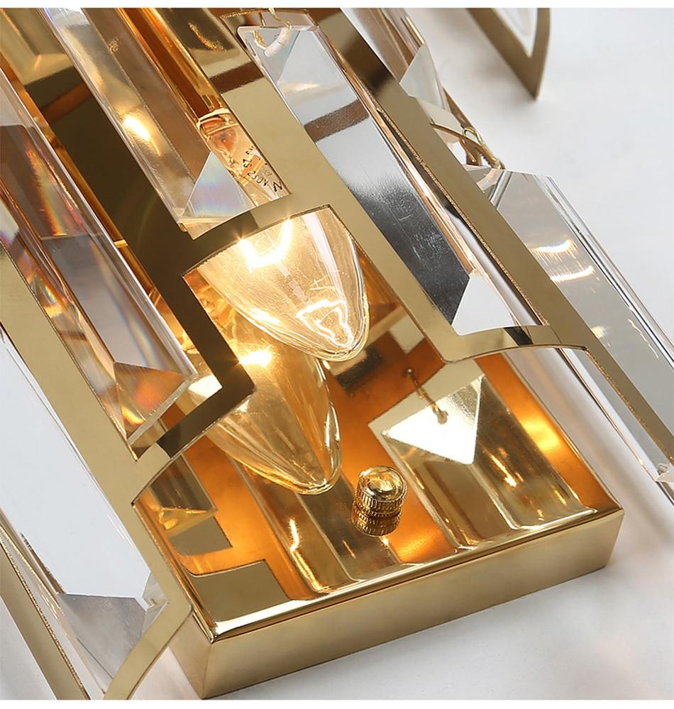 Avenila Speciality Modern Crystal Gold Wall Hotel Sconce Lamp