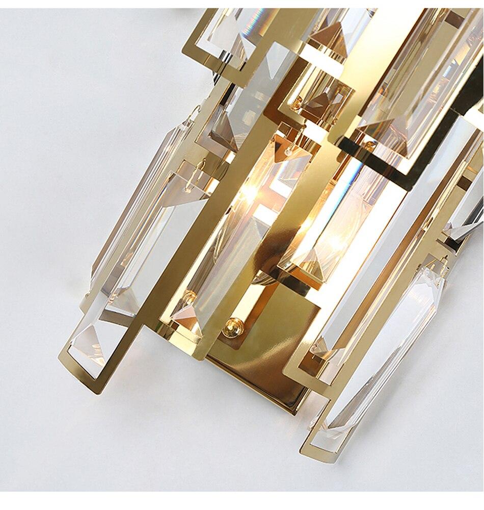 Avenila Speciality Modern Crystal Gold Wall Hotel Sconce Lamp