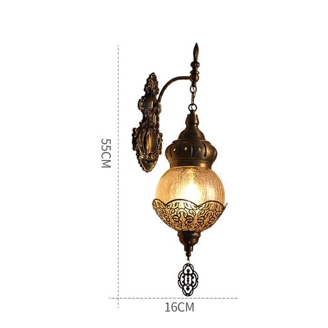 Avenila Turkish Art Decor Ice-Cracked Glass Wall Lamp for Exotic Restaurant Hotel Bar Cafe Retro Sconce Light