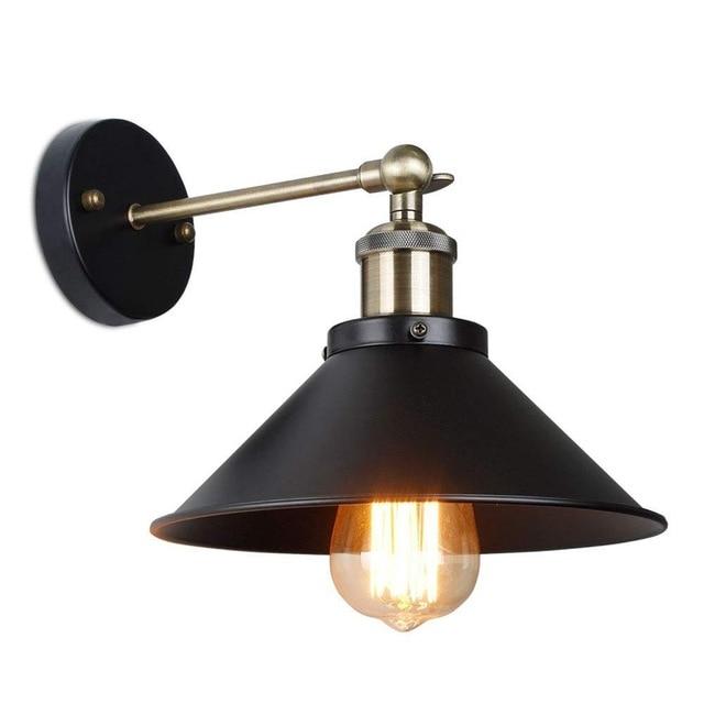 Black and White Vintage Wall Sconce Lamp Indoor Lighting Knob Switch