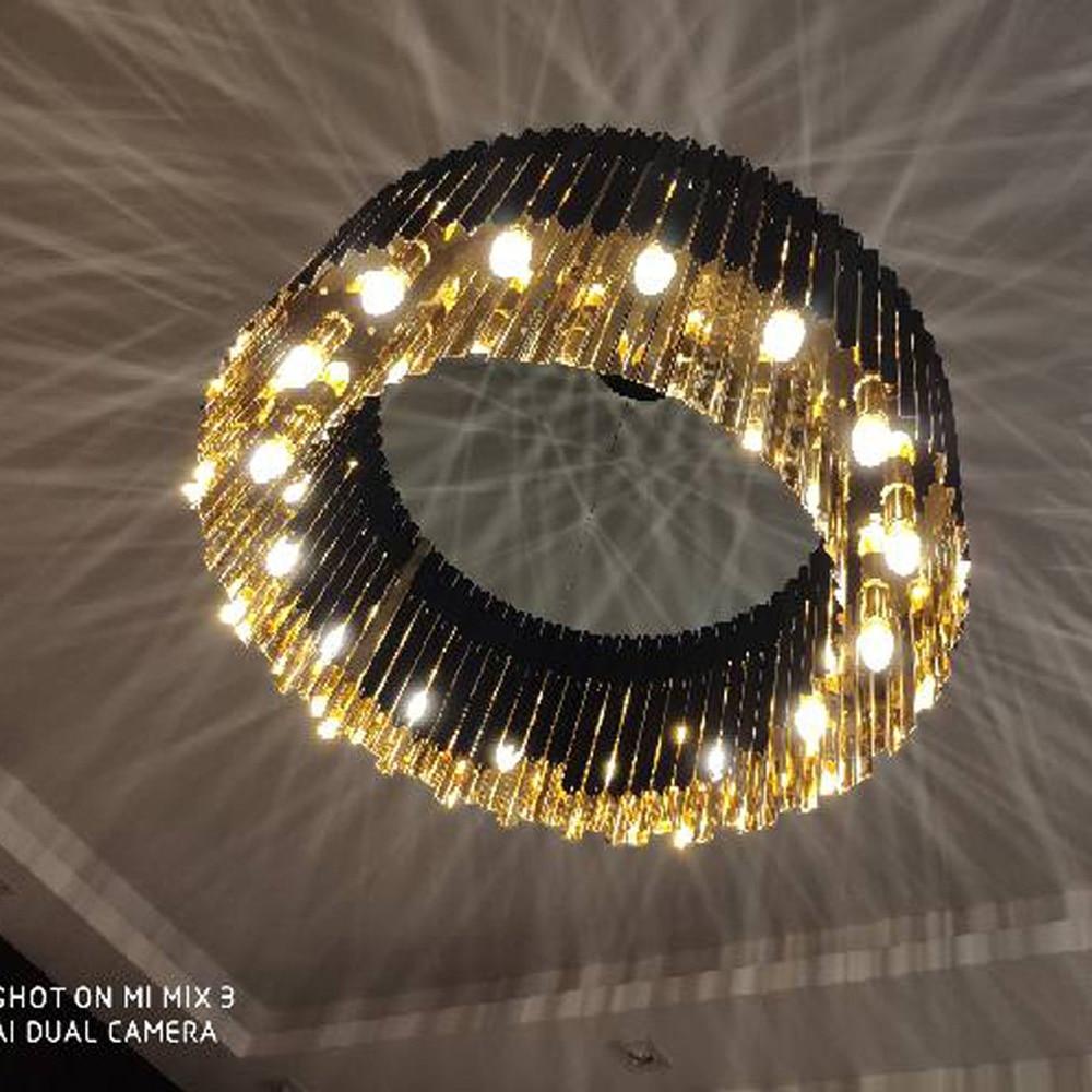 Black & Gold Stainless Steel Modern LED Chandelier