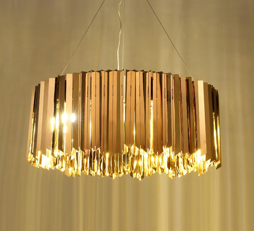 Black & Gold Stainless Steel Modern LED Chandelier