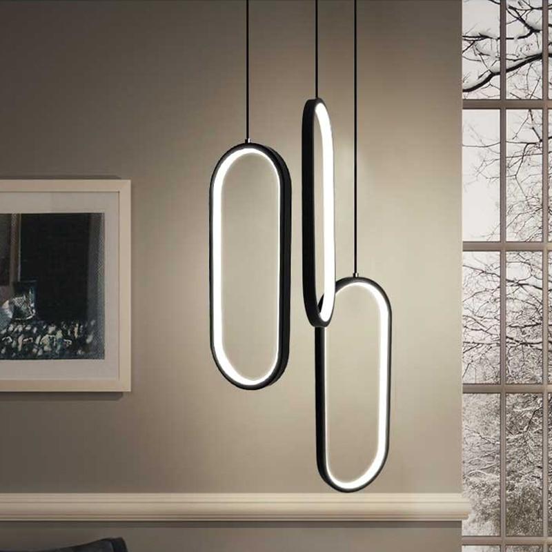 Black/White 6 1/2" Wide Circular LED 48W Hanging Pendant Lights