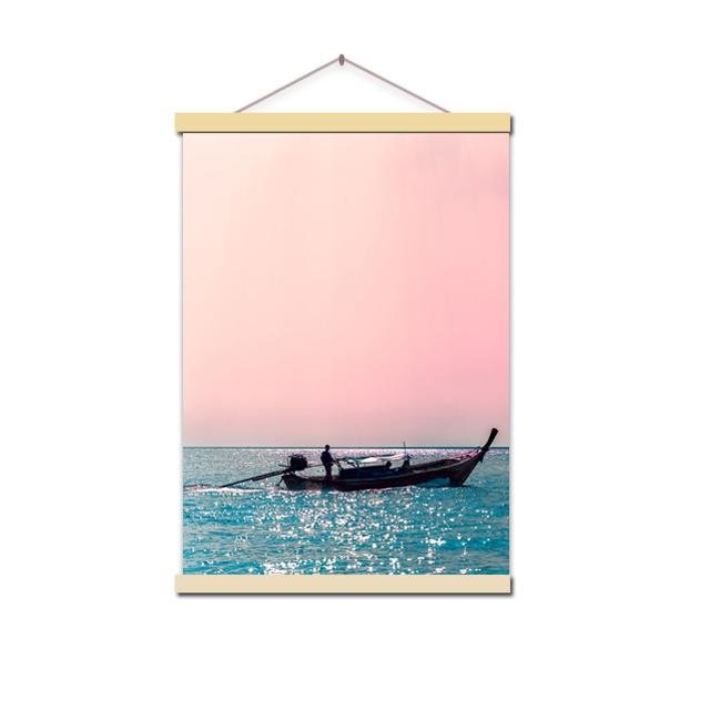 Canvas Painting Beach Ship Sea Wall Art Nordic Posters And Prints Pineapple Home Decoration Pictures For Living Room