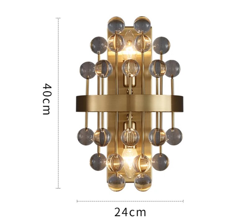 Creative Crystal Ball Modern Gold Sconce Light For Bedroom Hotel Restaurant