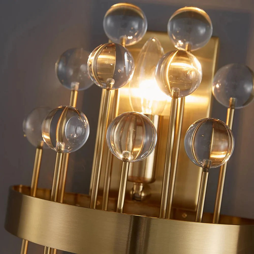 Creative Crystal Ball Modern Gold Sconce Light For Bedroom Hotel Restaurant