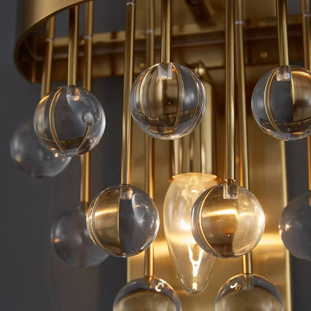 Creative Crystal Ball Modern Gold Sconce Light For Bedroom Hotel Restaurant