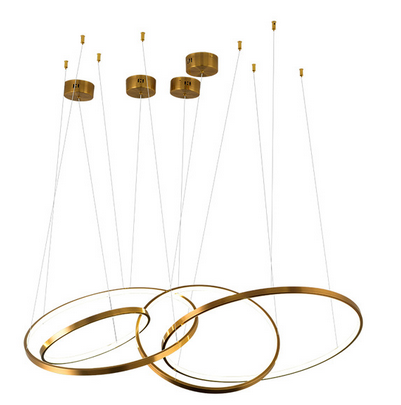 Modern LED Hotel Gold & Silver Ring Chandelier - Avenila Selects