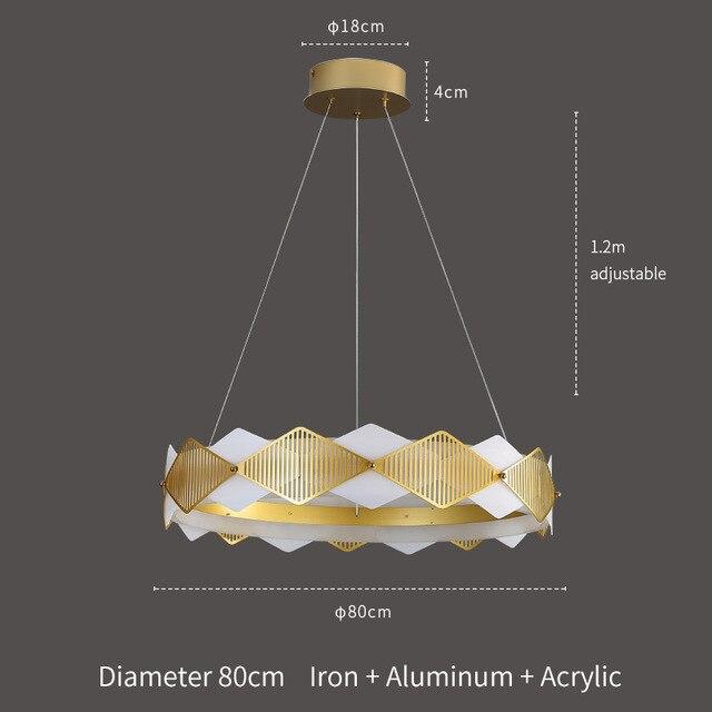 Diamond Shaped Gold & White New Modern Chandelier