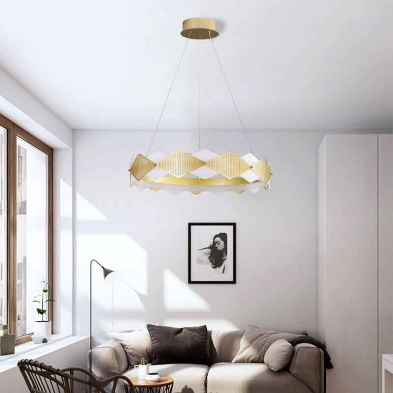 Diamond Shaped Gold & White New Modern Chandelier