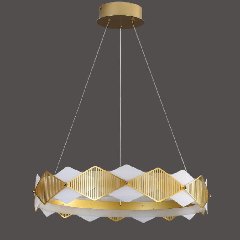 Diamond Shaped Gold & White New Modern Chandelier