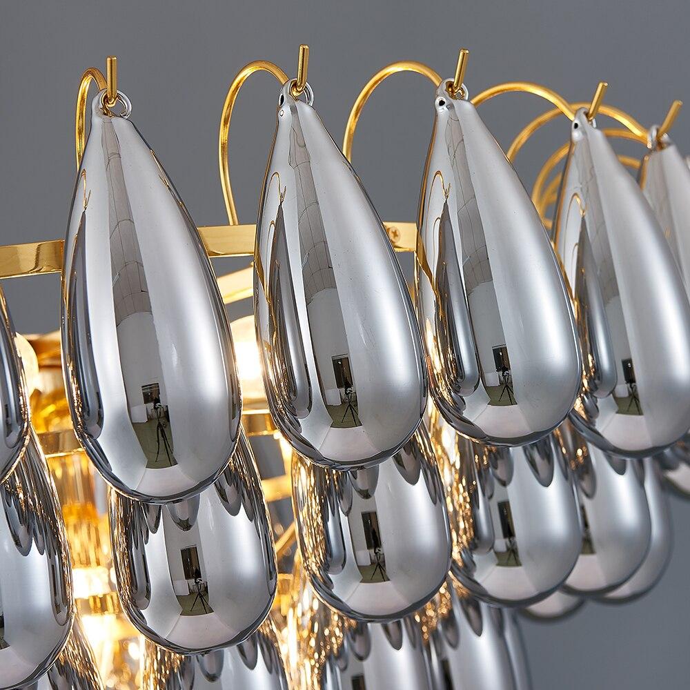 Flush Mount Rectangle Water Drop Luxury Chandelier