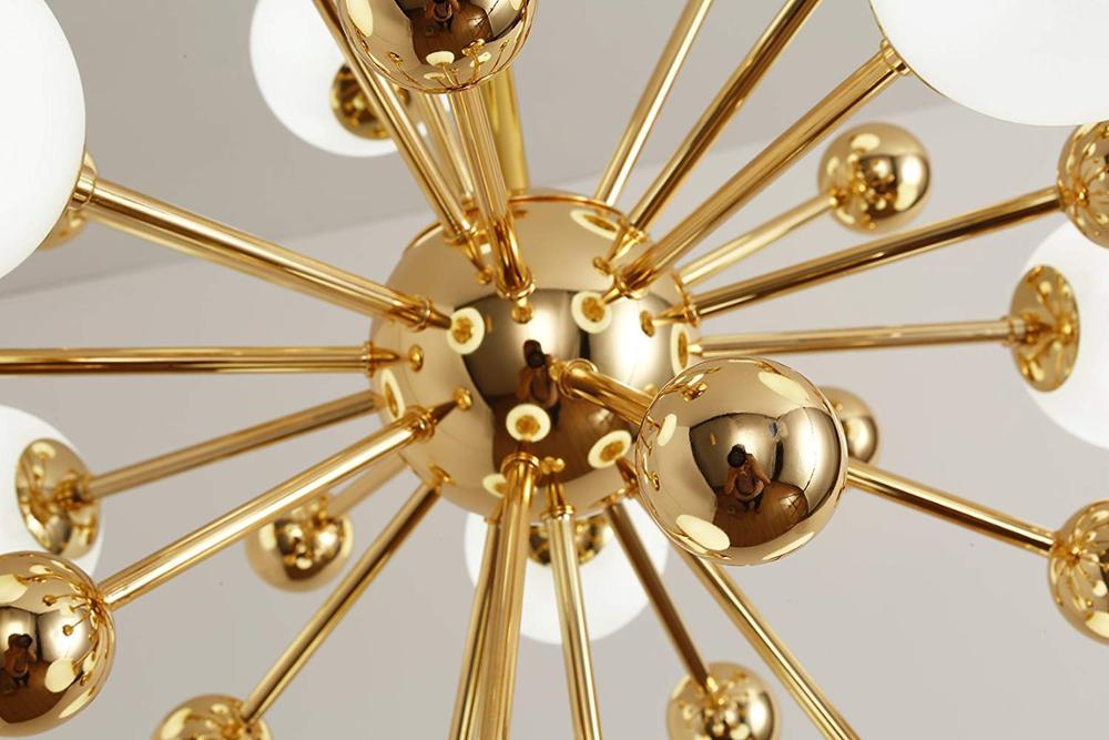 Glass LED Gold Sputnik Chandelier