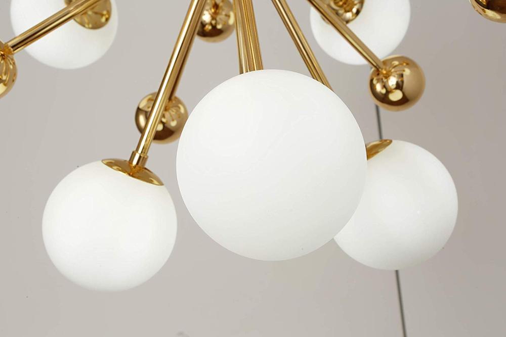 Glass LED Gold Sputnik Chandelier