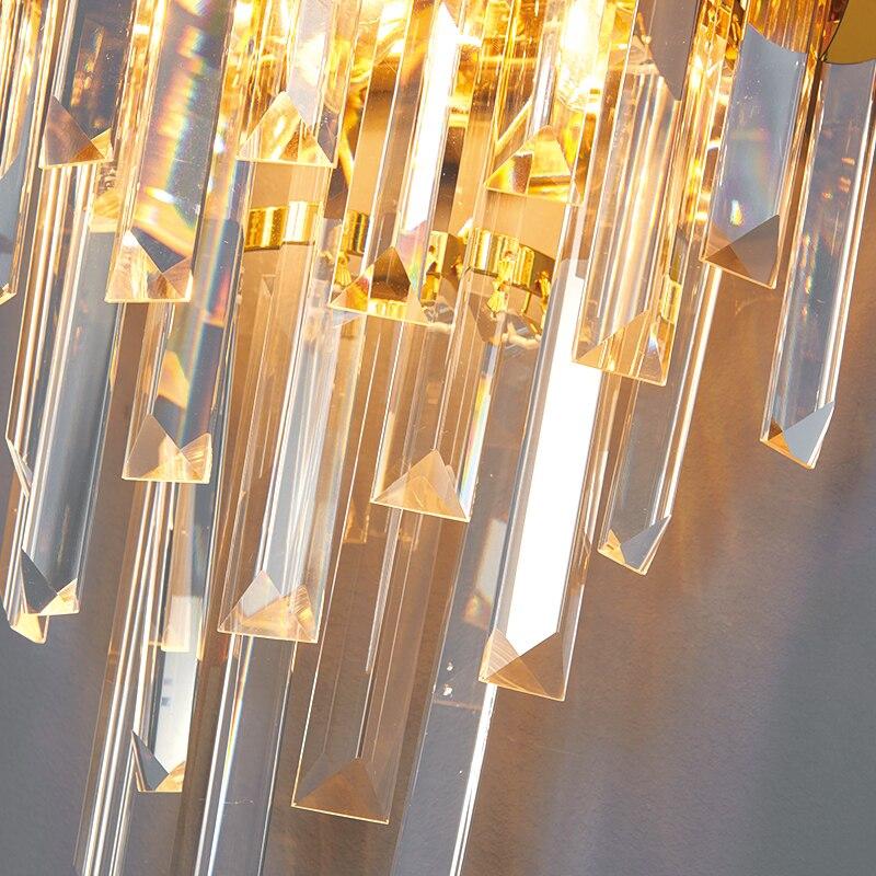 Golden Crystal Modern Bedside Wall Sconce Lamp