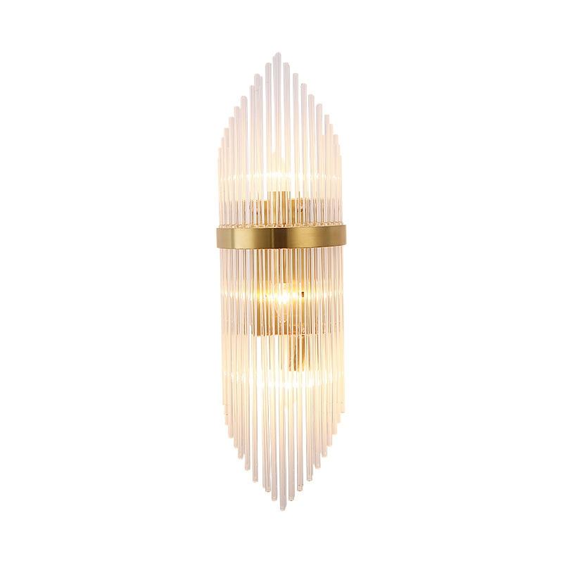 Golden Luxury Indoor Living Room Crystal Wall Sconce Lamp
