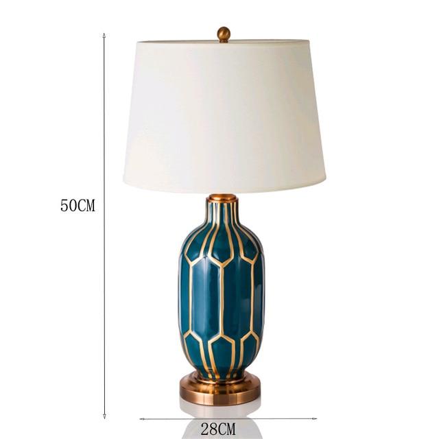 Hand Painted LED Dimming Table Lamps Idyllic Blue