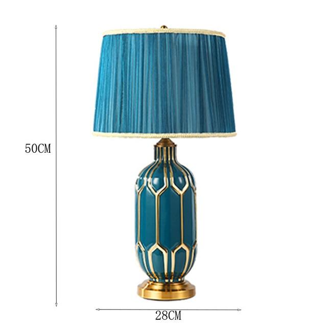 Hand Painted LED Dimming Table Lamps Idyllic Blue