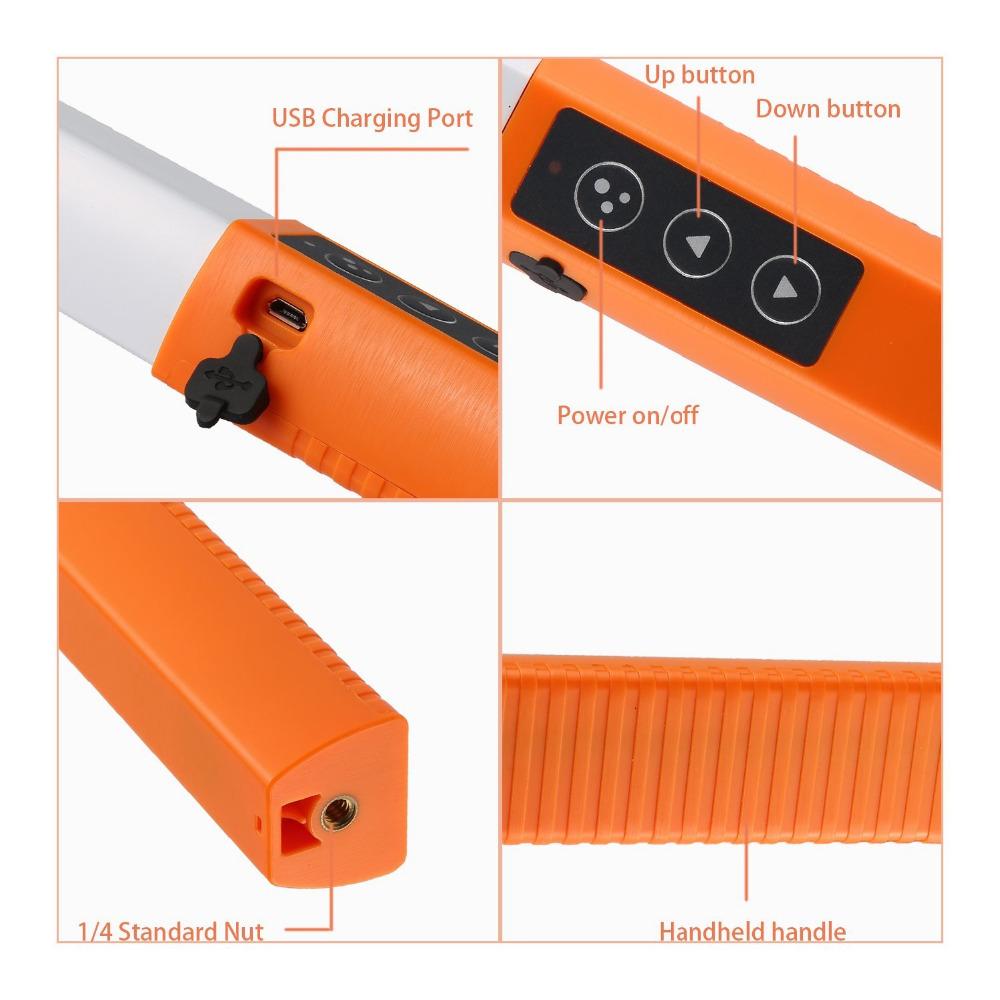 Handheld LED Light Photography Portable Ice Light for Cameras with Carrying Bag Remote Control USB