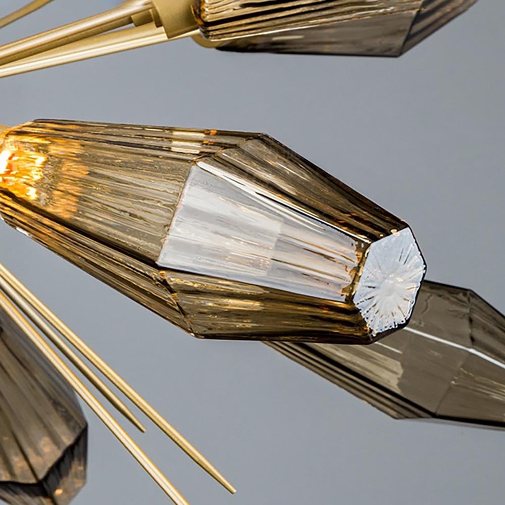 Luxury Semiflush Gold Sputnik Chandelier