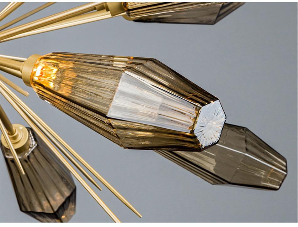 Luxury Semiflush Gold Sputnik Chandelier