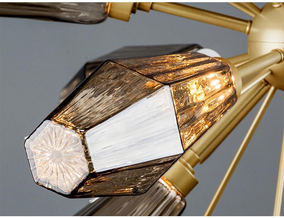 Luxury Semiflush Gold Sputnik Chandelier