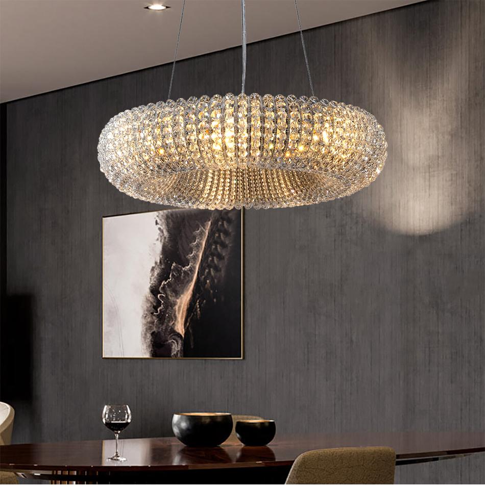 Modern Chrome Crystal Chandelier Lamp