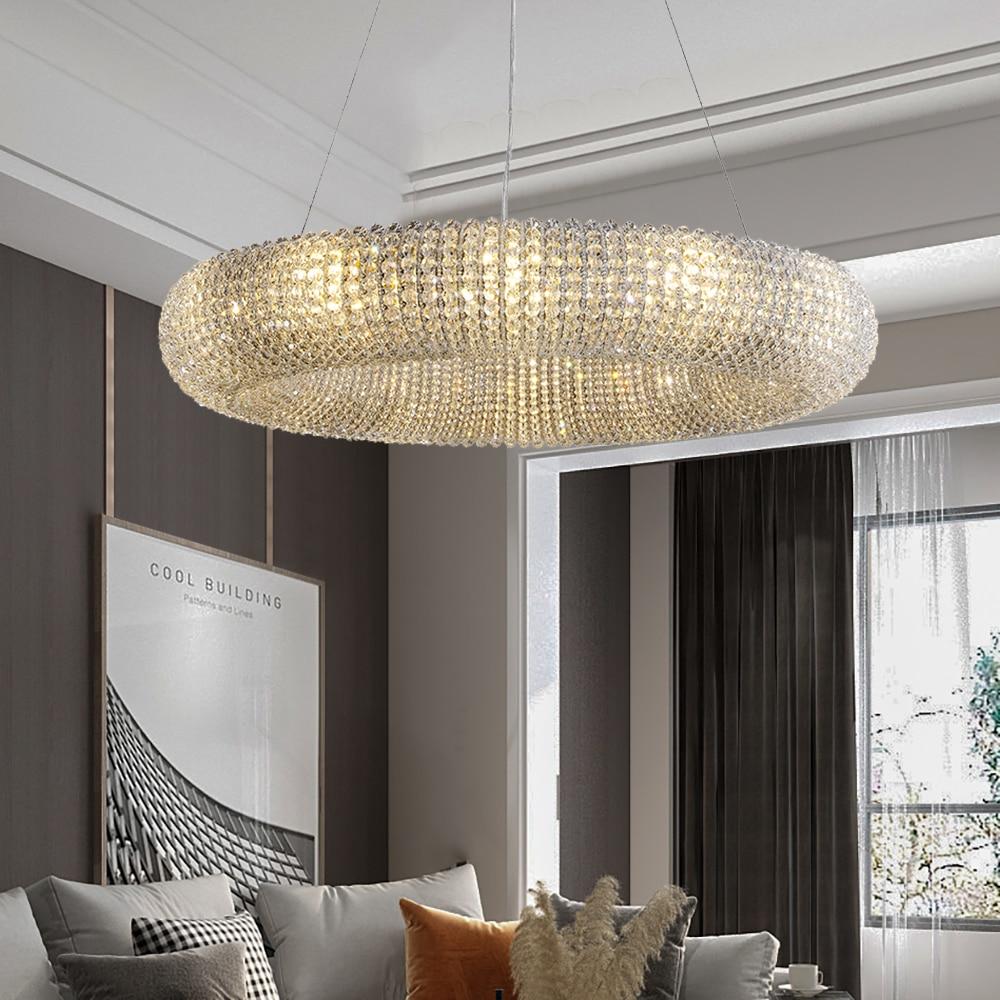 Modern Chrome Crystal Chandelier Lamp