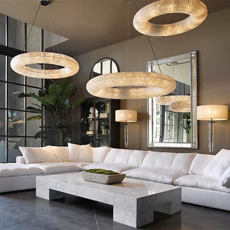 Modern Chrome Crystal Chandelier Lamp