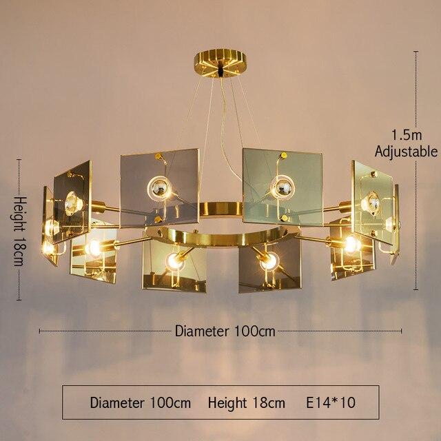 Modern Clear Glass Gold Round Chandelier Lighting For Dining Room Bedroom Chandeliers Light Fixtures LED Lamp