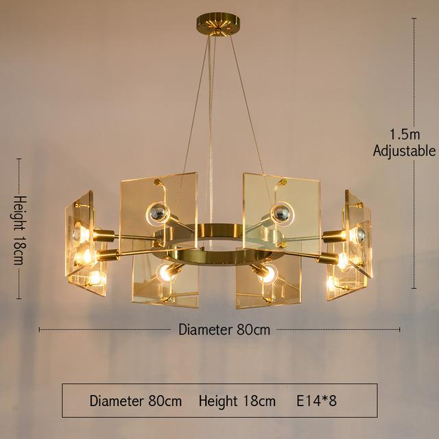 Modern Clear Glass Gold Round Chandelier Lighting For Dining Room Bedroom Chandeliers Light Fixtures LED Lamp
