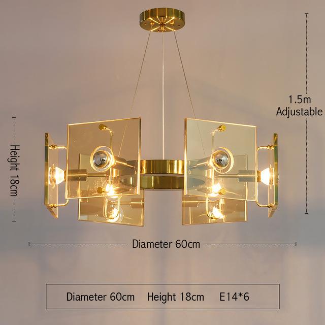 Modern Clear Glass Gold Round Chandelier Lighting For Dining Room Bedroom Chandeliers Light Fixtures LED Lamp