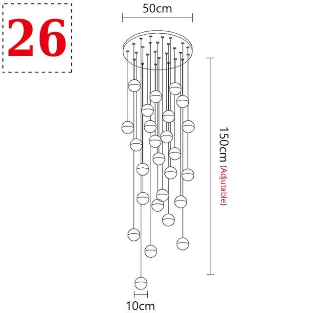 Modern Crystal Glass Ball LED Pendant Lights Fixtures Multiple Staircase Lamps Bar Hanging Lamp For Hotel