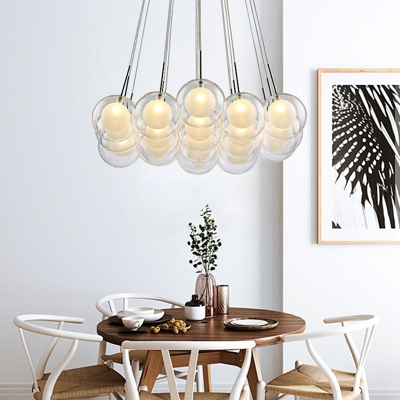 Modern LED Glass Ball Chandelier