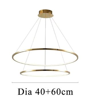 Modern LED Hotel Gold & Silver Ring Chandelier - Avenila Selects