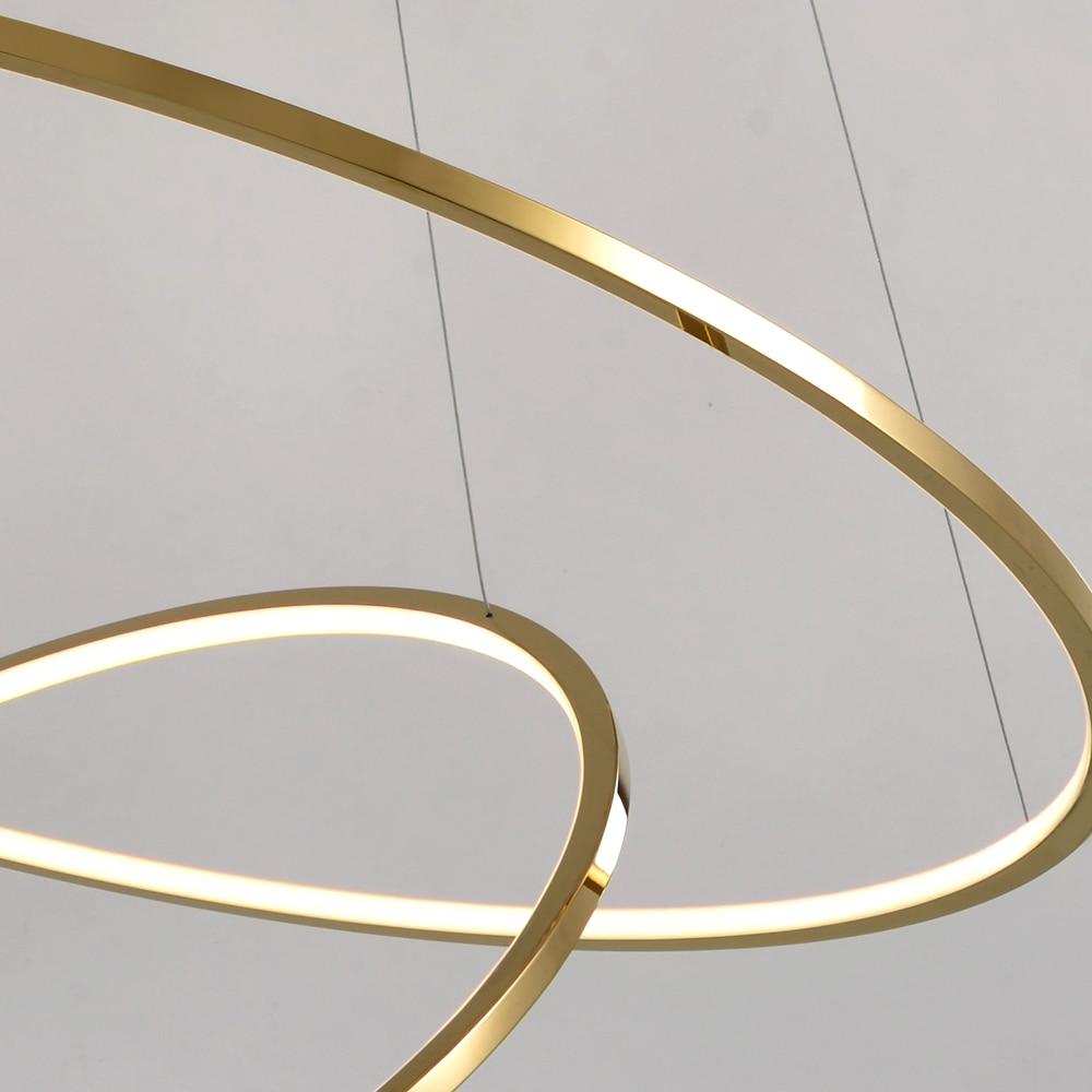 Modern LED Hotel Gold & Silver Ring Chandelier - Avenila Selects