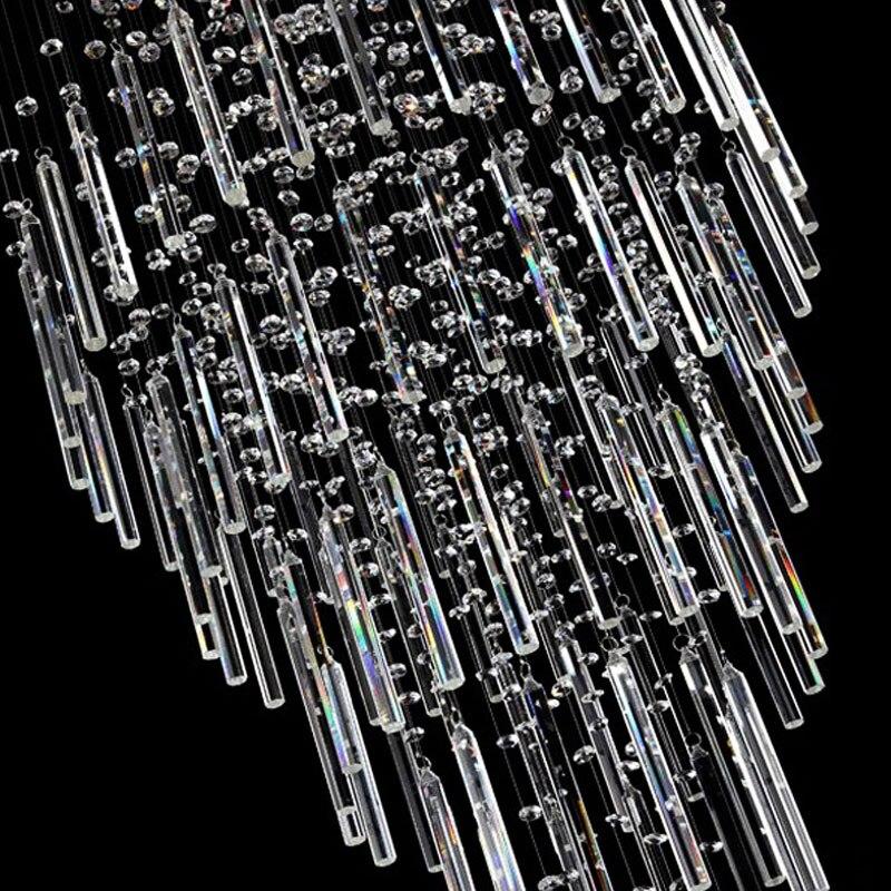 Modern Luxury Hanging Columnar Chandelier Crystal Design Lamp with Square Base